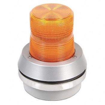 EDWARDS SIGNALING Flashing Light with Horn 120VAC Amb Lens, 16G821