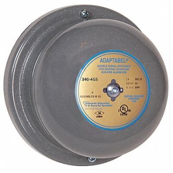 EDWARDS SIGNALING Bell 24VAC 0.250A Gray, 16G570