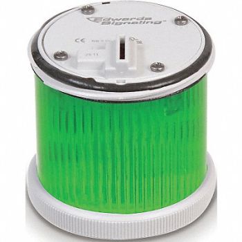 EDWARDS SIGNALING Tower Light LED Steady 24VDC 70mm Grn, 16G780