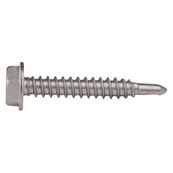 GRAINGER APPROVED Drill Screw Hex #10 SS410 1.25 L PK50, 1WU94
