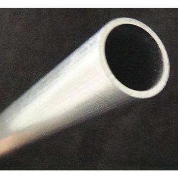 GRAINGER APPROVED Tubing Round Aluminum 12 in Overall L, 48KU66