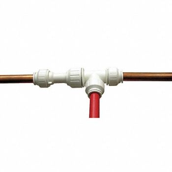 JOHN GUEST Slip Tee Connector 1/2 in CTS PEX White, 16T727