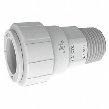JOHN GUEST Connector 1 CTS x 1 NPT White, 16T762
