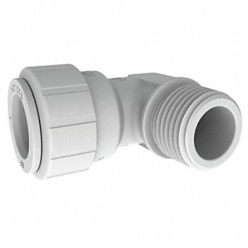 JOHN GUEST 90 Elbow 1/2 CTS x 1/2 NPT White, 16T767