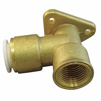 JOHN GUEST 90 Drop Ear Elbow 1/2 NPT Brass Wht, 16T774