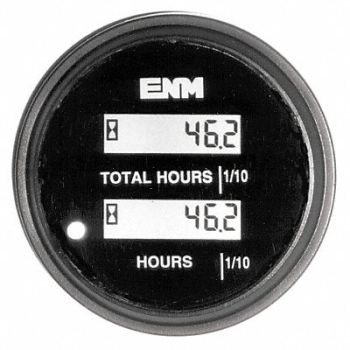 ENM Hour Meter LCD 80-265 VAC Flush Mount, 16T958