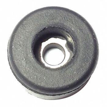 GRAINGER APPROVED Bumper 1/2 in Black Rubber PK25, 16WD08