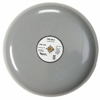 EDWARDS SIGNALING Fire Bell Gray 10 in 20 to 24V, 16X285
