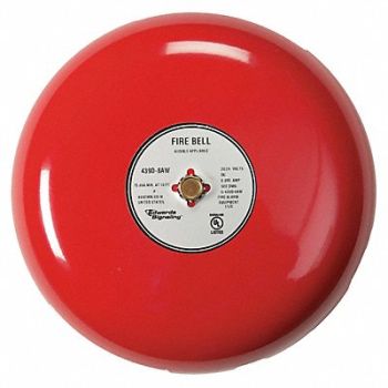 EDWARDS SIGNALING Fire Bell Red 10 in 20 to 24V, 16X286