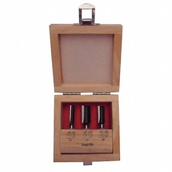 GRAINGER APPROVED Router Bit Set 3 Pc Carbide Tipped, 16Y597
