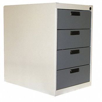 PRO-LINE Drawer Pedestal 18Wx26Dx27-1/2H Wht/Blue, 16Y931