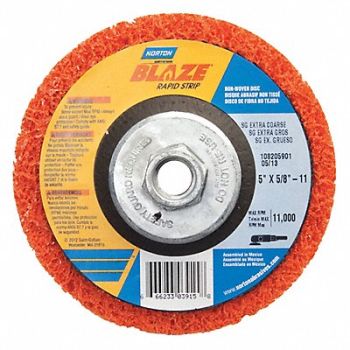 NORTON Non-Woven Dep Center Disc 5 in Dia, 16Z955