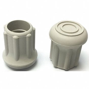 GRAINGER APPROVED Protective Leg Tip SlipOn Rd 47/64 PK25, 16ZM87