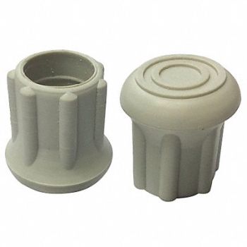 GRAINGER APPROVED Protective Leg Tip SlipOn Rd 47/64 PK25, 16ZM88