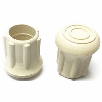 GRAINGER APPROVED Protective Leg Tip SlipOn Rd 47/64 PK25, 16ZM92