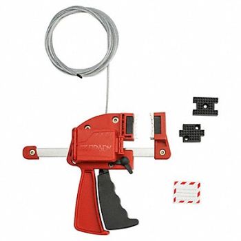 BRADY Valve Lockout Black/Red PVC Coated Steel, 806U75