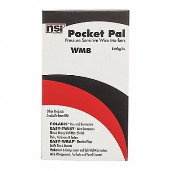 NSI INDUSTRIES Wire Mrkr. Book (0-9) L1 L2 L3 T1 T2 T3, 174M54