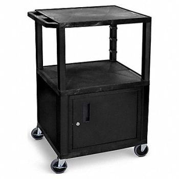 GRAINGER APPROVED Audio-Visual Cart 300 lb Black 18 in L, 4HRT6