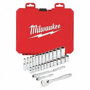 MILWAUKEE Skt Wrch St Chrm 6Pt 5 - 15 mm, 55KM66