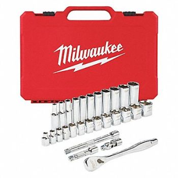 MILWAUKEE Skt Wrch St Chrm 6Pt 1/4 - 1 in, 55KM65
