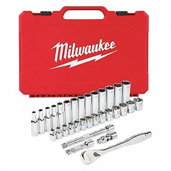 MILWAUKEE Skt Wrch St Chrm 6Pt 6 - 19 mm, 55KM64