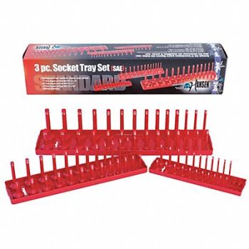 HANSEN Socket Tray Set Standard Red SAE 3 pcs., 182F44