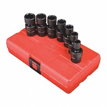 SUNEX TOOLS Universal Impact Socket Set SAE 3/8, 182L12