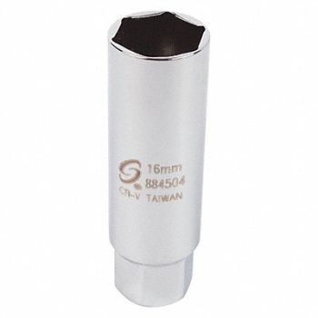 SUNEX TOOLS Thin Wall Spark Plug Socket 16mm 3/8, 182L16