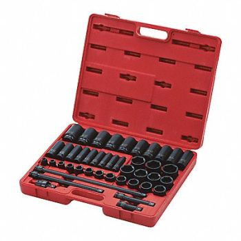SUNEX TOOLS Master Impct Socket Set SAE 43 pcs. 1/2, 182L27