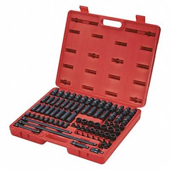 SUNEX TOOLS Impct Socket Set SAE Metric 80 pcs. 3/8, 182L54