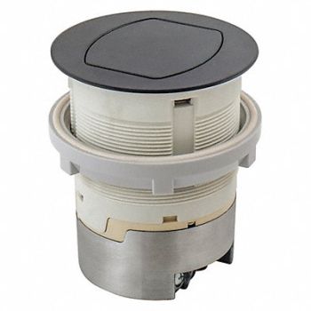 HUBBELL WIRING DEVICE-KELLEMS Ktcn Cntr Rcpt Flush Black 15A Kit, 184V75