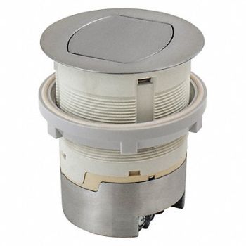 HUBBELL WIRING DEVICE-KELLEMS Ktcn Cntr Rcpt Flush Alum 15A Kit, 184V77