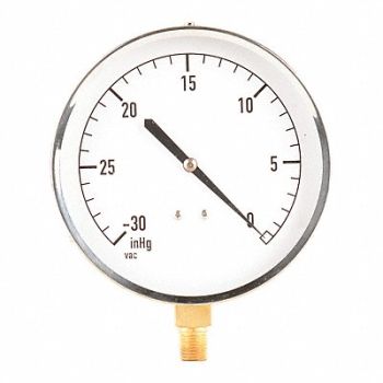 GRAINGER APPROVED G3995 Vacuum Gauge Mechanical Cont 4-1/2 In, 18C739
