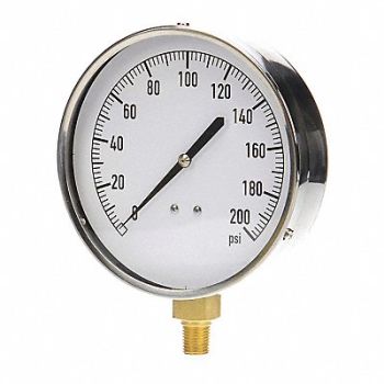 GRAINGER APPROVED G3995 Pressure Gauge Mechanical Cont 4-1/2 In, 18C751