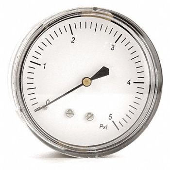 GRAINGER APPROVED G3998 Press Gauge Low Press Diaphragm 2-1/2 In, 18C790