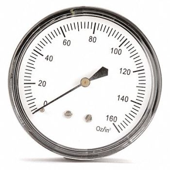 GRAINGER APPROVED G3998 Press Gauge Low Press Diaphragm 2-1/2 In, 18C797