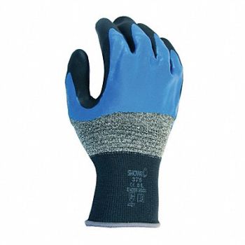 SHOWA G2406 Coated Gloves Black/Blue L PR, 18F251