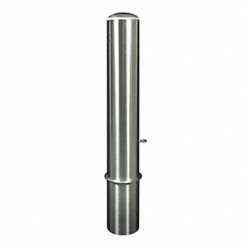 CALPIPE SECURITY BOLLARDS Bollard Removble 6 Dome Stainless Steel, 18F826