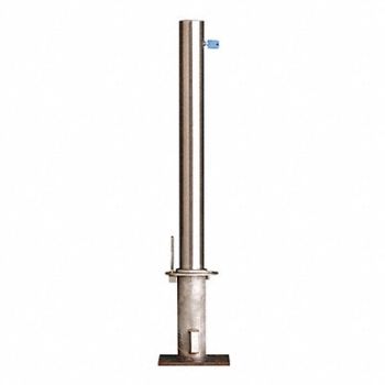 CALPIPE SECURITY BOLLARDS Bollard Removble 3 Flat Stainless Steel, 18F893