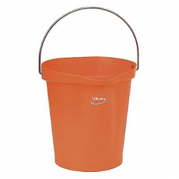 VIKAN F8439 Hygienic Bucket 3 1/4 gal Orange, 18G945