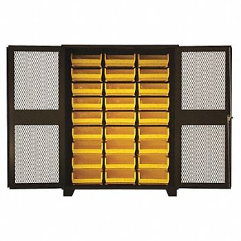 JAMCO Bin Cabinet Louvered 78 H 60 W 24 D, 18H108