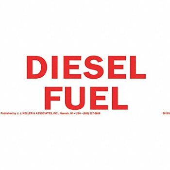 JJ KELLER Hazmat Sign Diesel Fuel Small, 190Y13