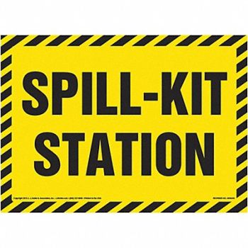 JJ KELLER Spill-Kit Station Sign 10 x 7 Vinyl, 190Y53
