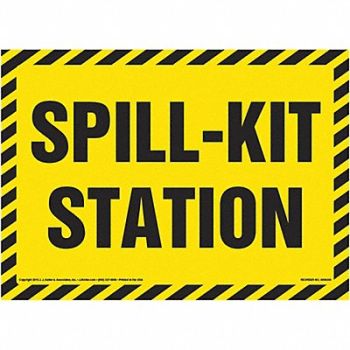 JJ KELLER Spill-Kit Station Sign 10 x 7 Plastic, 190Y54