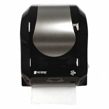 SAN JAMAR Towl Dspnsr Hand-Free Summit Blk/SS Look, 191V23