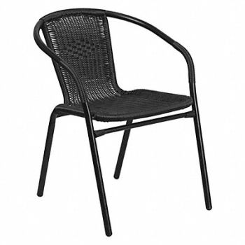 FLASH FURNITURE Stack Chair Rattan Black, 192X43