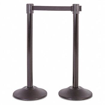 US WEIGHT Steel Stanchion Black 13ft Black Belt PR, 196Y48