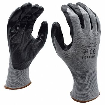COR-TOUCH II Gloves 13 ga. Gray Polyester S PK12, 196ZE5