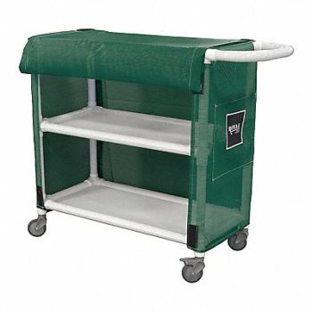 ROYAL BASKET TRUCKS PVC Linen Cart 32 2 Shelf Green, 19D624