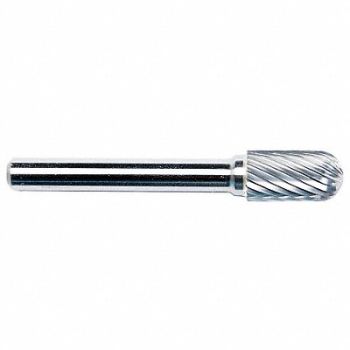 GRAINGER APPROVED Cylinder Bur SC Radius 1/4 Carbide, 19D683